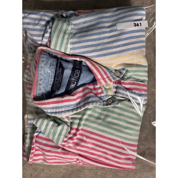Nautica Multicolor Striped Long Sleeve Button Down Shirt Mens Large - Picture 11 of 11